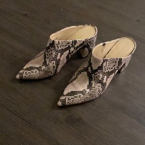 MARC FISHER SNAKE SKIN MULE